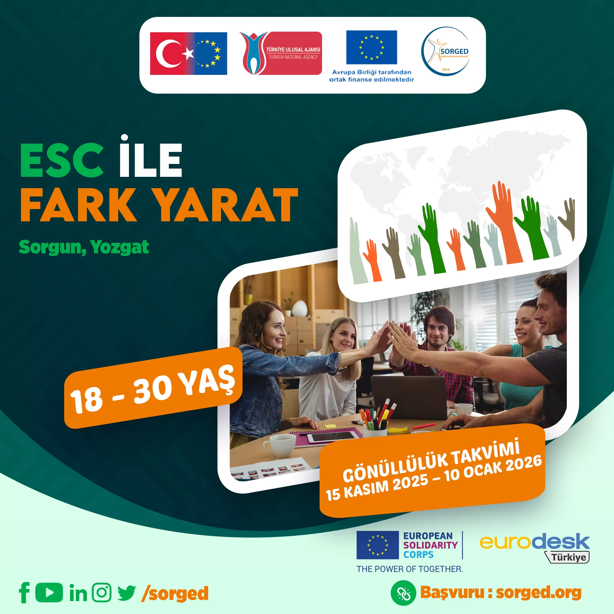 Avrupa Dayanışma Programı (ESC) kapsamında 1 gönüllü arıyoruz! ✨